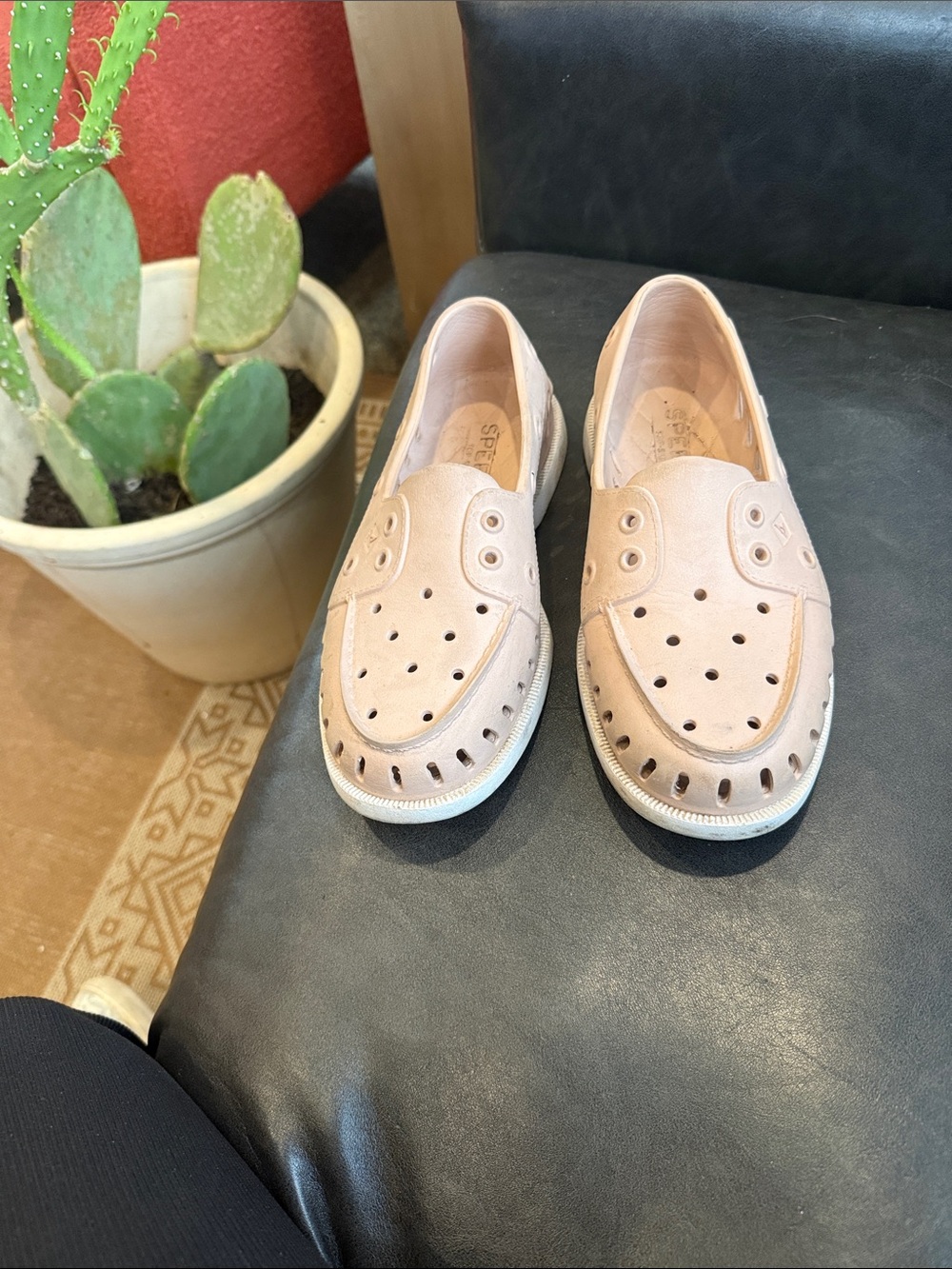 Sperry Women's Perforated Slip-On Loafers in Light Blush